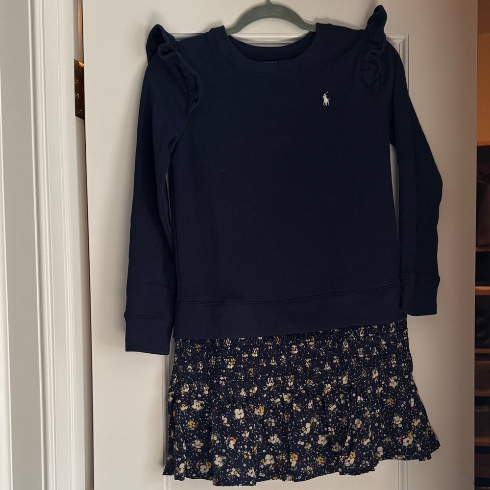Polo Ralph lauren Long Sleeve Dress/Floral Skirt
